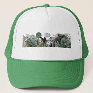Gorra De Camionero Vida silvestre vintage y arte de grabado de Safari
