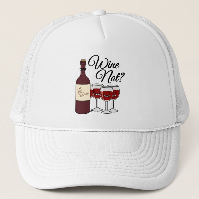 Gorra De Camionero Vidrio del rosa rojo pinot del alcohol de las uvas (Anverso)