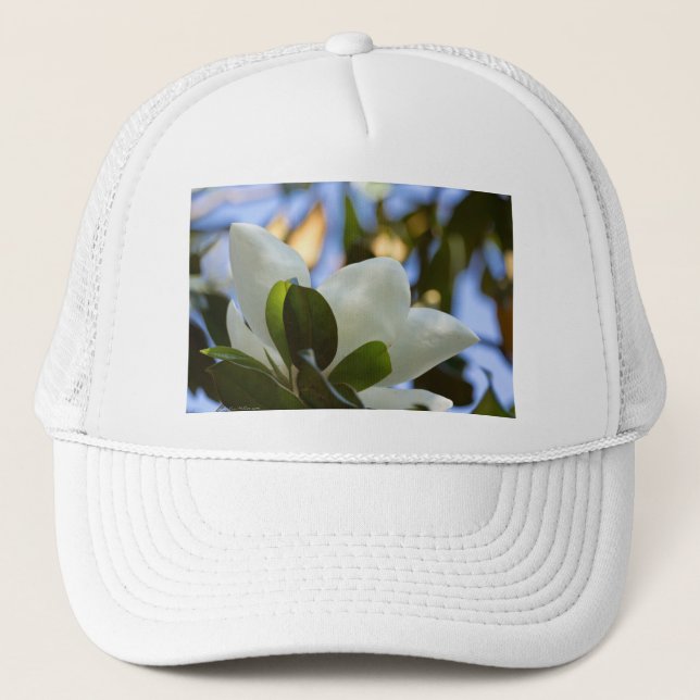 Gorra De Camionero Vidrio manchado Sky Southern Magnolia Regalos (Anverso)