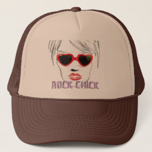 Gorra De Camionero Vidrios del polluelo de la roca