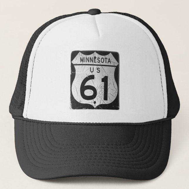 Gorra De Camionero Vieja muestra de la carretera 61 (Anverso)
