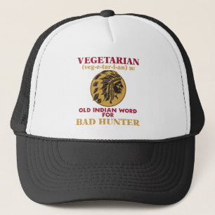 Gorra De Camionero Vieja palabra india vegetariana para el mún