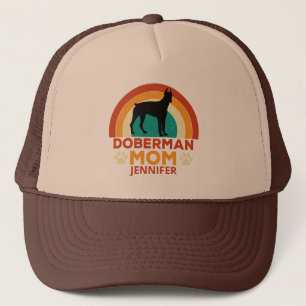 Gorra De Camionero Viejo Doberman Dog Mom Sunset Personalizado