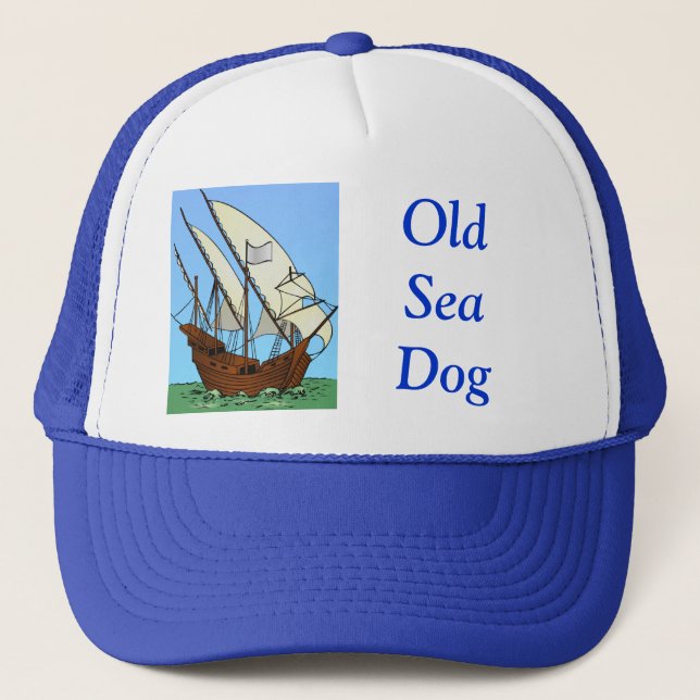 Gorra De Camionero Viejos perro y pirata de mar (Anverso)