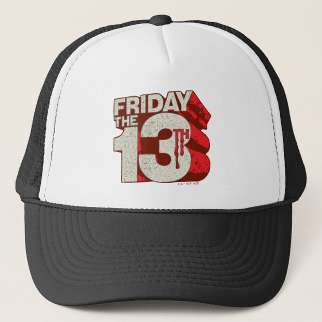 Gorra De Camionero Viernes 13 | Logotipo 3D apilado de sangrado (Anverso)