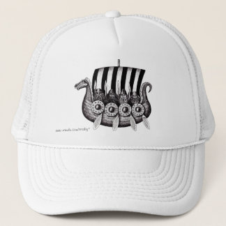 Gorra De Camionero Vikingos en el dibujo blanco y negro de la tinta
