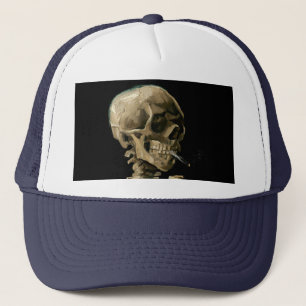 Gorra De Camionero Vincent van Gogh - Cráneo con cigarrillo encendido