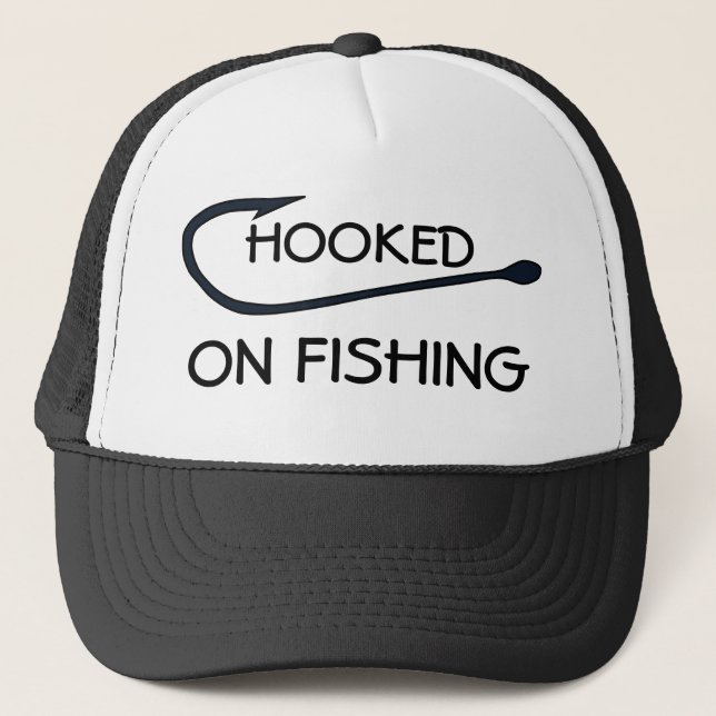 Gorra De Camionero Vinculado A La Tipografía Divertida De La Pesca (Anverso)