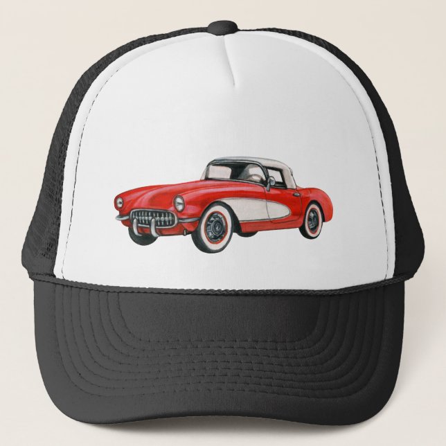 Gorra De Camionero Viñeta Automóvil Deportivo Arte de Autos (Anverso)
