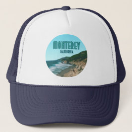 Gorra De Camionero Viñeta de la Costa del Pacífico de Monterey
