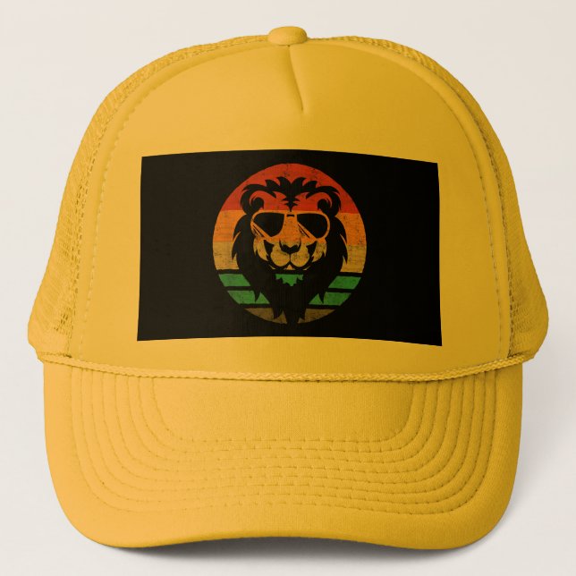 Gorra De Camionero Viñeta estilo retro de león (Anverso)