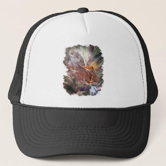 Gorra De Camionero Viñeta nocturna de Boda indio americano (Anverso)