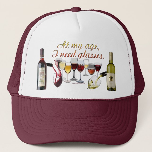 Gorra De Camionero Vino de SlipperyJoe's Wine Glasses vino fermentado (Anverso)