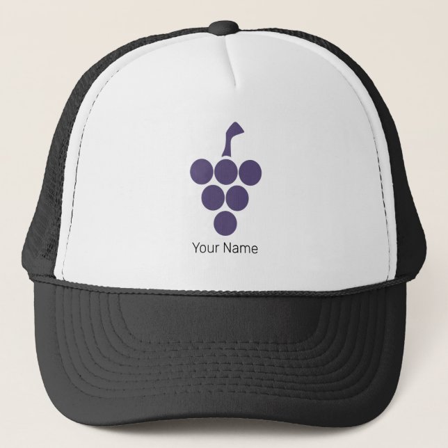 Gorra De Camionero Vino O Vino Para Uva Y Sumiller De Grapevina (Anverso)
