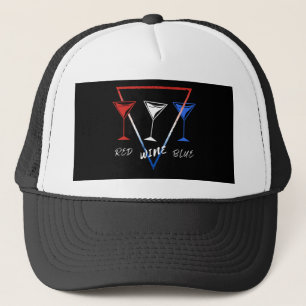 GORRA DE CAMIONERO VINO TINTO AZUL CELEBRACIÓN DEL 4 DE JULIO
