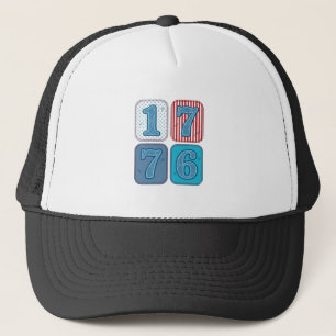 Gorra De Camionero Vintage 1776 Parche Patriótico