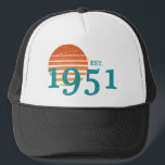 Gorra De Camionero Vintage 1951 70th Birthday Retro Sunset<br><div class="desc">Vintage 1951 70th Birthday Retro Sunset</div>