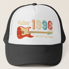 Gorra De Camionero Vintage 1996 Birthday Electric Guitar Bassist  