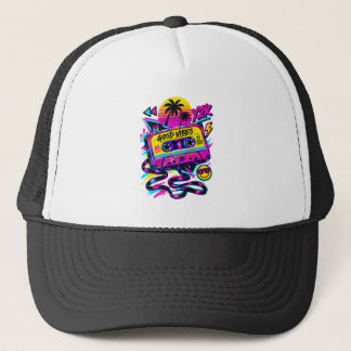 Gorra De Camionero Vintage 90s Retro Cassette Neon Cyberpunk Trucker