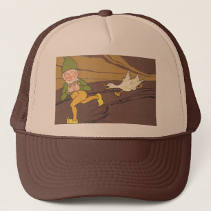 Gorra De Camionero Vintage Aesop Fable Goose que puso el huevo dorado