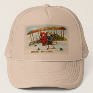 Gorra De Camionero Vintage Christmas Children Buscando a Santa María