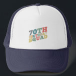 Gorra De Camionero Vintage colors Distressed 70th birthday squad<br><div class="desc">vintage colored Distressed 70th birthday squad typography text design fitting for old people who have their 70th birthday. It can also be given as a Birthday gift to your best friend, relative, father or mother who have turned 70 years old. Happy 70th birthday illustration for celebrating the birthday of your...</div>
