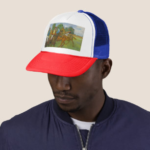 Gorra De Camionero Vintage Edgar Degas Antes de la Carrera Arte Equin