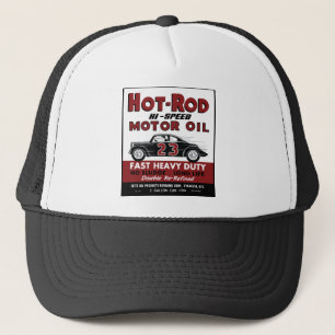 Gorra De Camionero Vintage Hot Rod Motor Oil tin puede diseñar