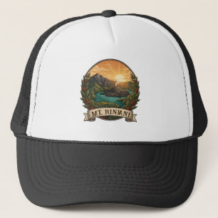 Gorra De Camionero Vintage Monte Rinjani Indonesia Volcán Retro