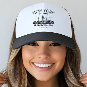 Gorra De Camionero Vintage New York City Classic Black & White