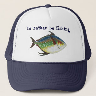 Gorra De Camionero Vintage Pescado tropical de Opah, preferiría pesca