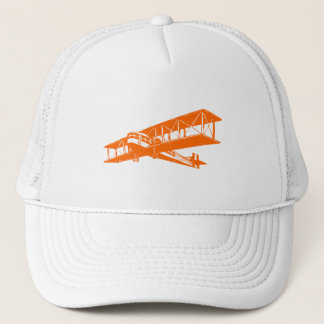 Gorra De Camionero Vintage Plane - Naranja