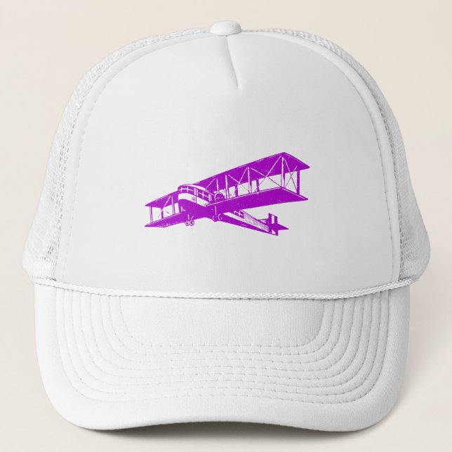 Gorra De Camionero Vintage Plane - Púrpura (Anverso)