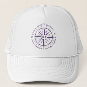 Gorra De Camionero Vintage púrpura de la brújula náutica OBX