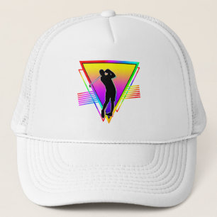 Gorra De Camionero Vintage retro colorido jugador de golf Rainbow