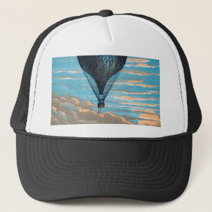 Gorra De Camionero Vintage Retro Hot Air Balloon View First Balloon