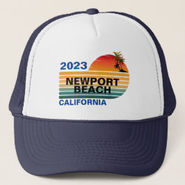 GORRA DE CAMIONERO VINTAGE RETRO PERSONALIZADO NEWPORT BEACH CALIFORN