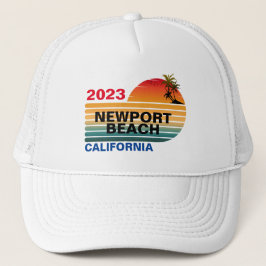 GORRA DE CAMIONERO VINTAGE RETRO PERSONALIZADO NEWPORT BEACH CALIFORN