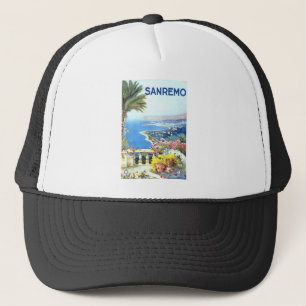 Gorra De Camionero Vintage San Remo Italia Europa Viaje