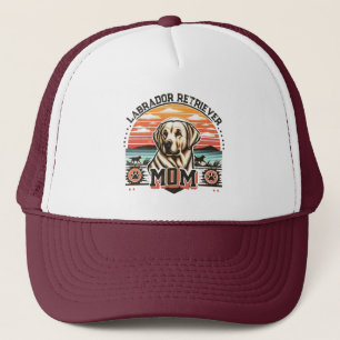 Gorra De Camionero Vintage Sunset Serenity Labrador Recuperador Perro