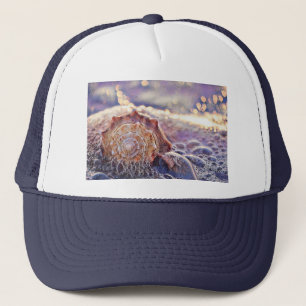 Gorra De Camionero Vintage Watercolor Púrpura Camiseta Rosa