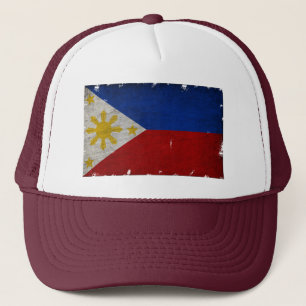 GORRA DE CAMIONERO VINTAJE DE LA BANDERA DE FILIPINAS SOUVENIR GIFT T