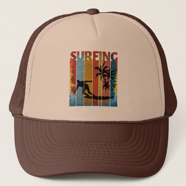GORRA DE CAMIONERO VINTAJE DE VERANO SURFING (Anverso)