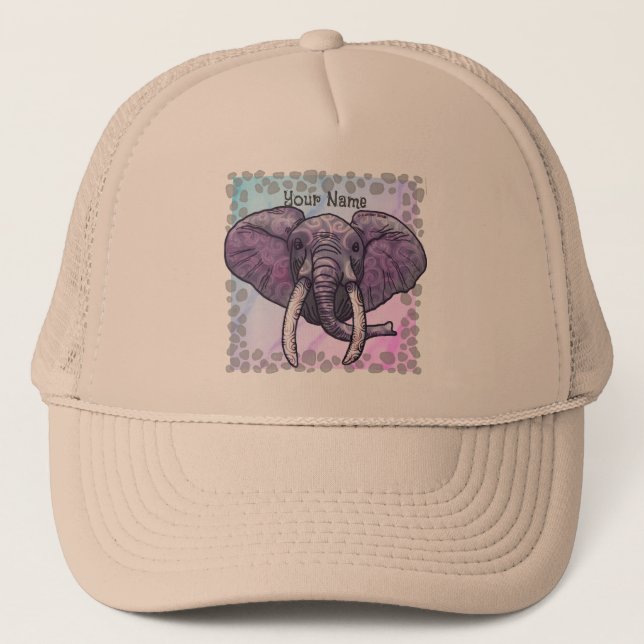 Gorra De Camionero Violet Elephant Face (Anverso)