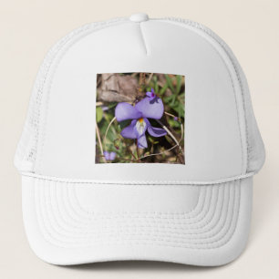 Gorra De Camionero Violeta de pies-pájaros con Bluets