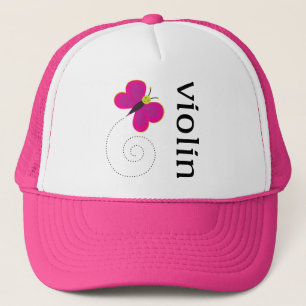 Gorra De Camionero Violín lindo de la mariposa