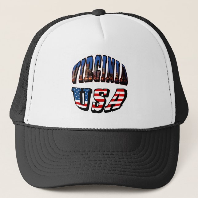 Gorra De Camionero Virginia Picture and USA Text (Anverso)