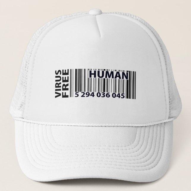Gorra De Camionero Virus de código de barras humano libre (Anverso)