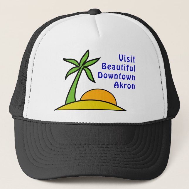 Gorra De Camionero Visita Akron céntrica hermosa (Anverso)