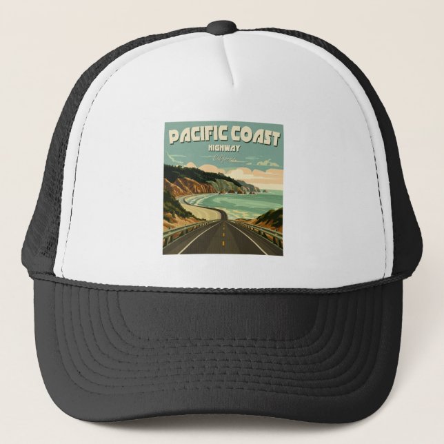 Gorra De Camionero Vista de la autopista de la costa del Pacífico (Anverso)
